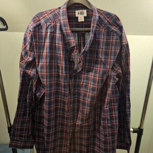 Harbor Bay Red and Blue Dress Shirts Classic Plaid Design
